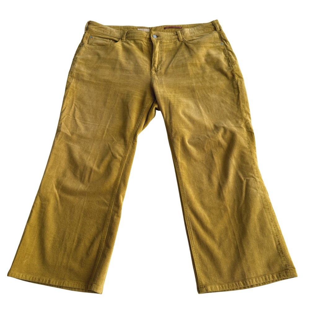 Anthropologie Pilcro The Yaya Midrise Cotton Blend Corduroy Gold Crop Pants 18W - Picture 3 of 12